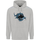 Pollution Great White Shark Climate Change Mens 80% Cotton Hoodie Sports Grey