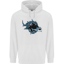 Pollution Great White Shark Climate Change Mens 80% Cotton Hoodie White