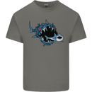 Pollution Great White Shark Climate Change Mens Cotton T-Shirt Tee Top Charcoal