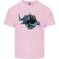 Pollution Great White Shark Climate Change Mens Cotton T-Shirt Tee Top Light Pink