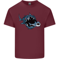 Pollution Great White Shark Climate Change Mens Cotton T-Shirt Tee Top Maroon