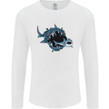 Pollution Great White Shark Climate Change Mens Long Sleeve T-Shirt White