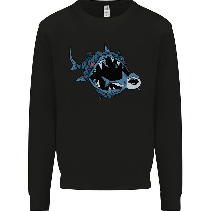 Pollution Great White Shark Climate Change Mens Sweatshirt Jumper Black