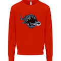 Pollution Great White Shark Climate Change Mens Sweatshirt Jumper Bright Red