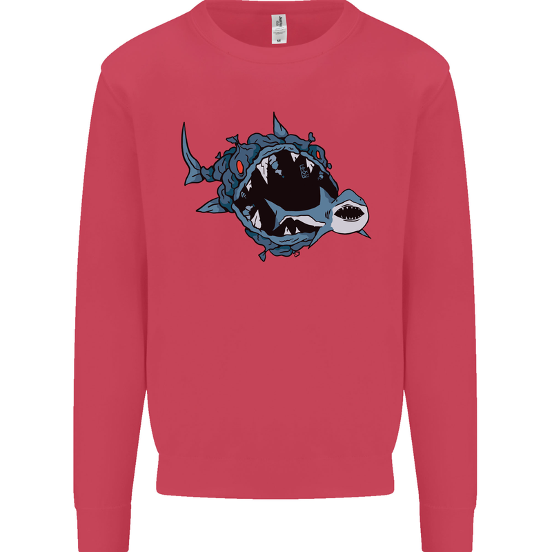 Pollution Great White Shark Climate Change Mens Sweatshirt Jumper Heliconia