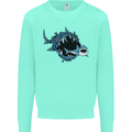 Pollution Great White Shark Climate Change Mens Sweatshirt Jumper Peppermint