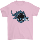 Pollution Great White Shark Climate Change Mens T-Shirt Cotton Gildan Light Pink