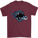 Pollution Great White Shark Climate Change Mens T-Shirt Cotton Gildan Maroon