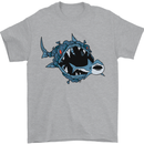 Pollution Great White Shark Climate Change Mens T-Shirt Cotton Gildan Sports Grey