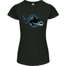 Pollution Great White Shark Climate Change Womens Petite Cut T-Shirt Black