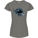 Pollution Great White Shark Climate Change Womens Petite Cut T-Shirt Charcoal