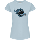 Pollution Great White Shark Climate Change Womens Petite Cut T-Shirt Light Blue