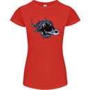 Pollution Great White Shark Climate Change Womens Petite Cut T-Shirt Red