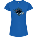 Pollution Great White Shark Climate Change Womens Petite Cut T-Shirt Royal Blue