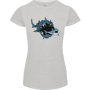 Pollution Great White Shark Climate Change Womens Petite Cut T-Shirt Sports Grey