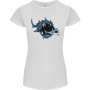 Pollution Great White Shark Climate Change Womens Petite Cut T-Shirt White