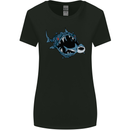 Pollution Great White Shark Climate Change Womens Wider Cut T-Shirt Black