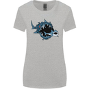 Pollution Great White Shark Climate Change Womens Wider Cut T-Shirt Sports Grey
