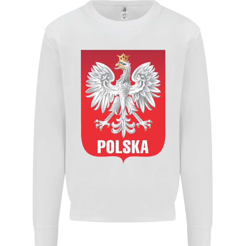 Polska Orzel Poland Flag Polish Football Kids Sweatshirt Jumper White