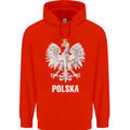 Polska Orzel Poland Flag Polish Football Mens 80% Cotton Hoodie Bright Red