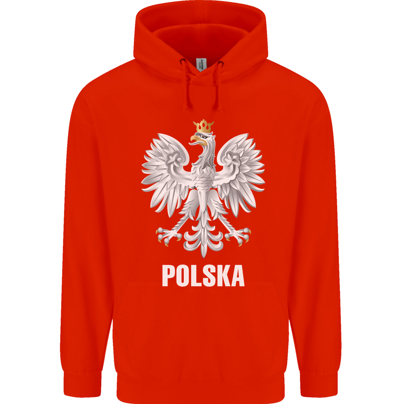 Polska Orzel Poland Flag Polish Football Mens 80% Cotton Hoodie Bright Red