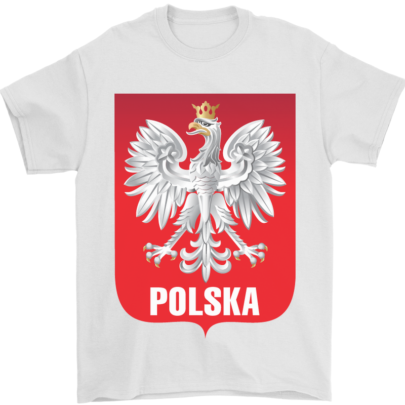 Polska Orzel Poland Flag Polish Football Mens T-Shirt Cotton Gildan White