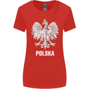 Polska Orzel Poland Flag Polish Football Womens Wider Cut T-Shirt Red