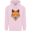 Polygonal Fox Childrens Kids Hoodie Light Pink