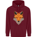 Polygonal Fox Childrens Kids Hoodie Maroon