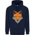 Polygonal Fox Childrens Kids Hoodie Navy Blue