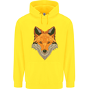 Polygonal Fox Childrens Kids Hoodie Yellow