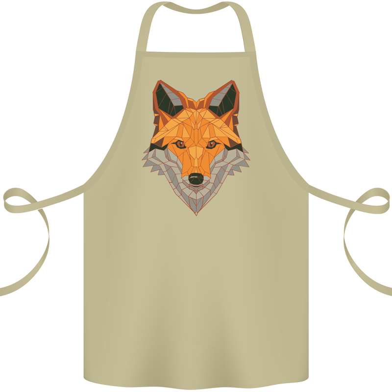 Polygonal Fox Cotton Apron 100% Organic Khaki