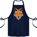 Polygonal Fox Cotton Apron 100% Organic Navy Blue