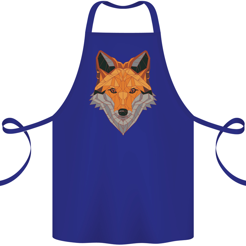 Polygonal Fox Cotton Apron 100% Organic Royal Blue