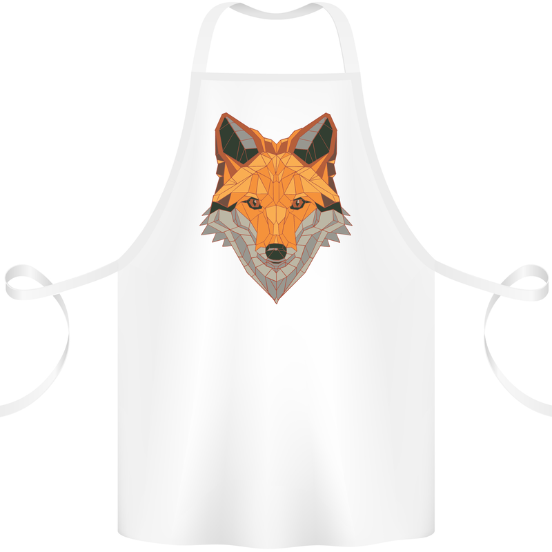 Polygonal Fox Cotton Apron 100% Organic White