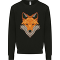 Polygonal Fox Kids Sweatshirt Jumper Black