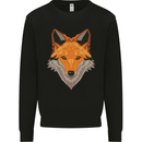 Polygonal Fox Kids Sweatshirt Jumper Black