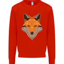 Polygonal Fox Kids Sweatshirt Jumper Bright Red