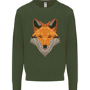 Polygonal Fox Kids Sweatshirt Jumper Forest Green