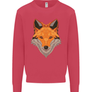 Polygonal Fox Kids Sweatshirt Jumper Heliconia