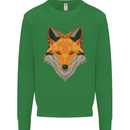 Polygonal Fox Kids Sweatshirt Jumper Irish Green