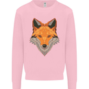 Polygonal Fox Kids Sweatshirt Jumper Light Pink