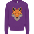 Polygonal Fox Kids Sweatshirt Jumper Purple