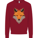 Polygonal Fox Kids Sweatshirt Jumper Red