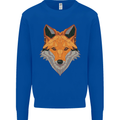 Polygonal Fox Kids Sweatshirt Jumper Royal Blue