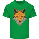 Polygonal Fox Kids T-Shirt Childrens Irish Green