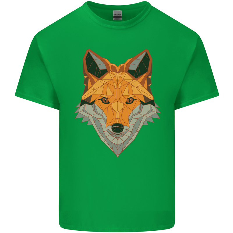 Polygonal Fox Kids T-Shirt Childrens Irish Green