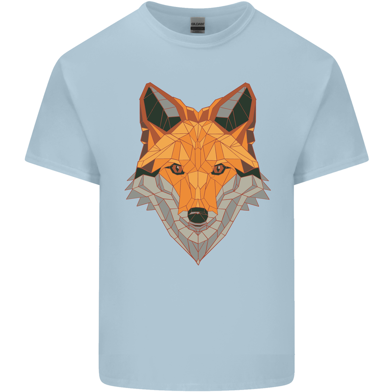 Polygonal Fox Kids T-Shirt Childrens Light Blue
