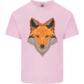 Polygonal Fox Kids T-Shirt Childrens Light Pink