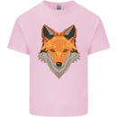 Polygonal Fox Kids T-Shirt Childrens Light Pink